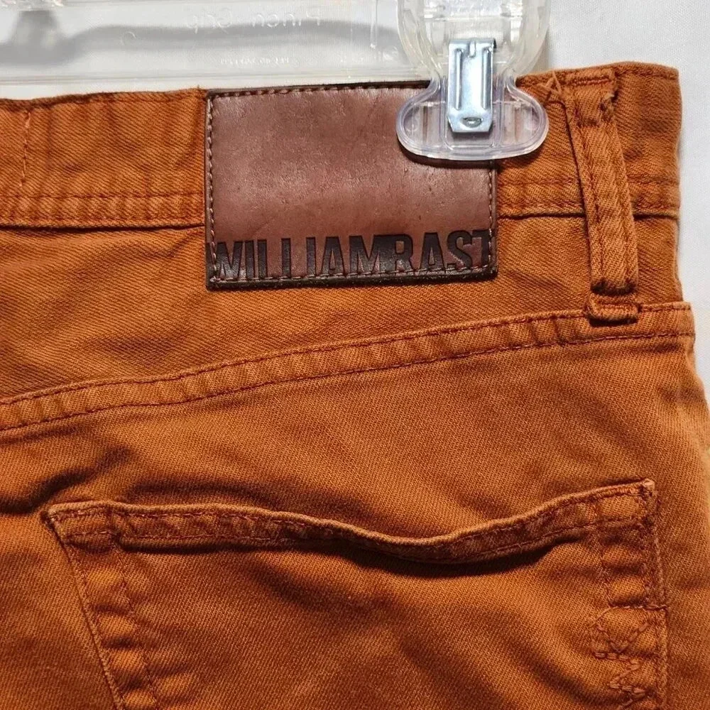 William Rast Dean Slim Straight Jeans‎ Men's 31x32 Burnt Orange Cotton Casual